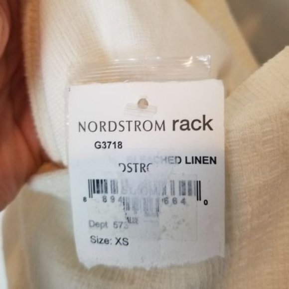 Madewell Womens XS Ivory Bleached Linen Textured K - Picture 6 of 9